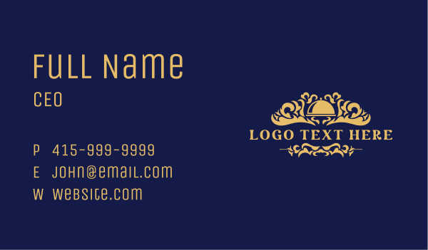 Cloche Fine Dining Business Card Design Image Preview
