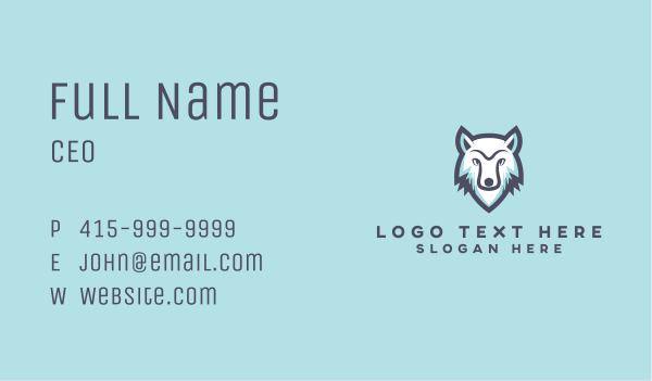 Wild White Wolf Business Card Design Image Preview