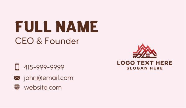 Roofing Contractor Builder Business Card Design