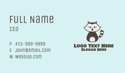 Cute Racoon Character Business Card Image Preview