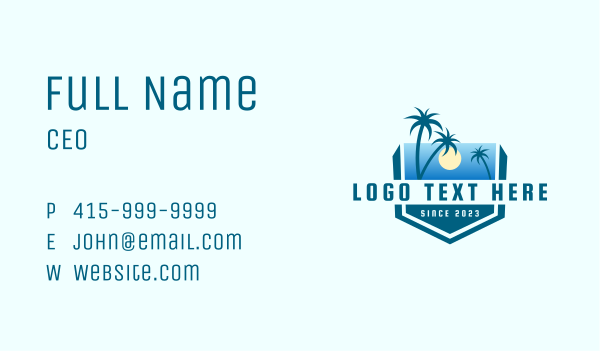 Tropical Summer Resort Business Card Design Image Preview