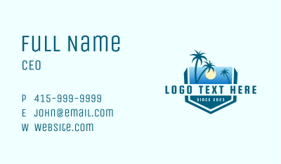 Tropical Summer Resort Business Card Image Preview