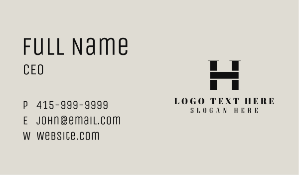 Couture Fashion Letter H Business Card Design Image Preview