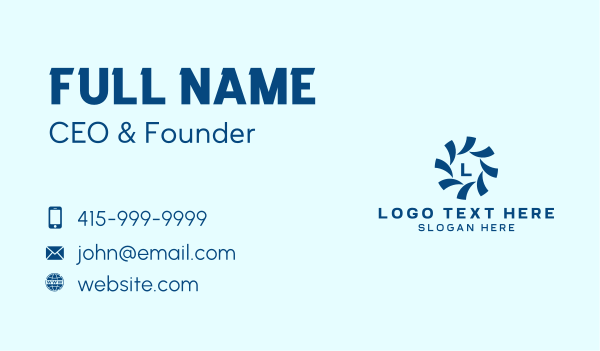 Blue Organization Lettermark Business Card Design