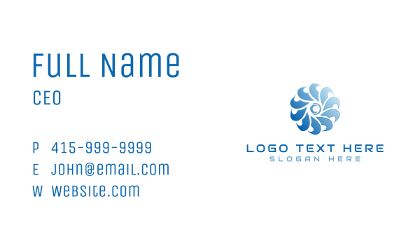 HVAC Cooling Fan Business Card Design Image Preview