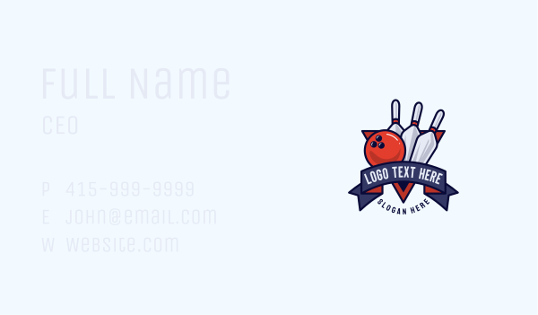 Bowling Pin Bowling Ball Tournament Business Card Design Image Preview