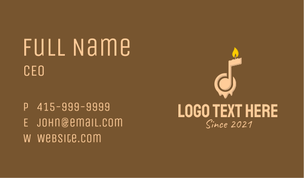 Music Note Candle  Business Card Design Image Preview