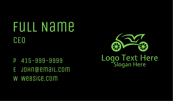 Green Racing Motorbike Business Card Design Image Preview