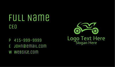 Green Racing Motorbike Business Card Image Preview