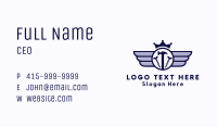 Carpentry Winged Crown Business Card Image Preview