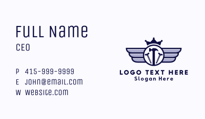 Carpentry Winged Crown Business Card