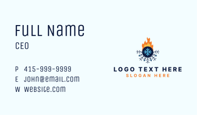 Snowflake Flame Cooling Business Card Image Preview