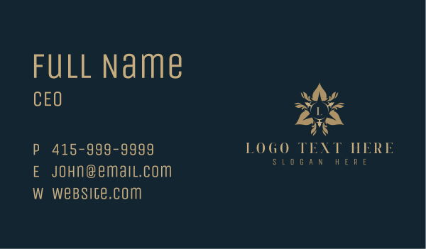 Leaf Floral Crest Business Card Design Image Preview