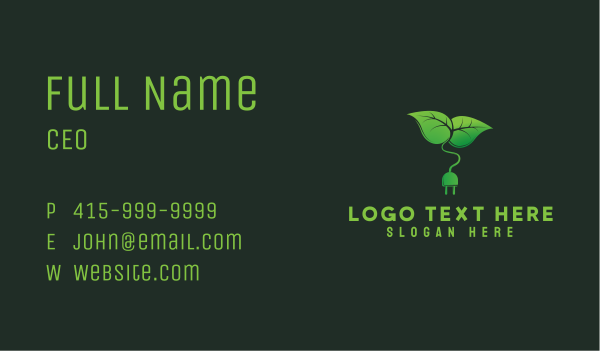 Leaf Natural Energy Business Card Design Image Preview