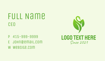 Green Leaf Swan  Business Card