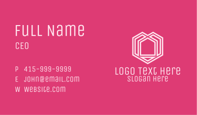Pink Geometric House Business Card Image Preview