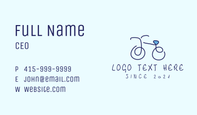 Blue Bicycle Bike  Business Card Image Preview