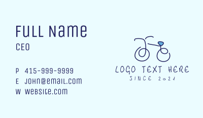 Blue Bicycle Bike  Business Card