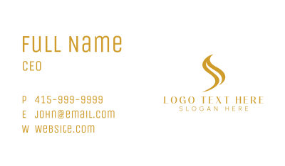 Golden Cursive Letter S  Business Card Image Preview