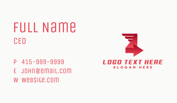 Modern Arrow Wings Business Card Design Image Preview