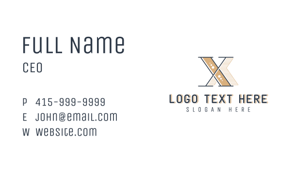 Professional Minimalist Classic Letter X Business Card Design Image Preview