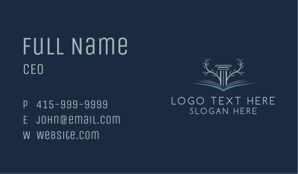 Column Bookstore  Business Card Design Image Preview