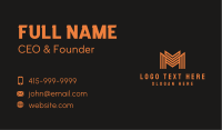 Orange Letter M Business Card Design