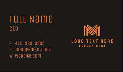 Orange Letter M Business Card Image Preview