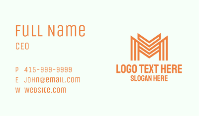 Orange Letter M Business Card