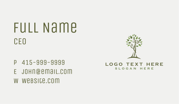 Tree Organic Woman Business Card Design Image Preview