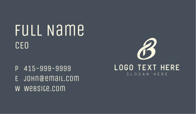 Fashion Designer Cursive Letter B Business Card Image Preview