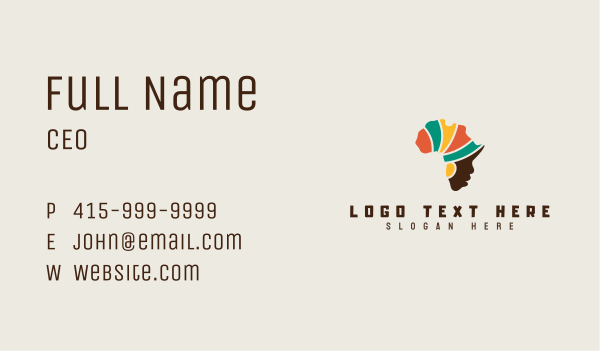 African Woman Turban Business Card Design Image Preview