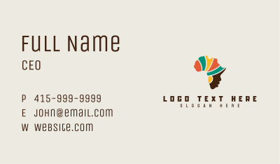 African Woman Turban Business Card Image Preview