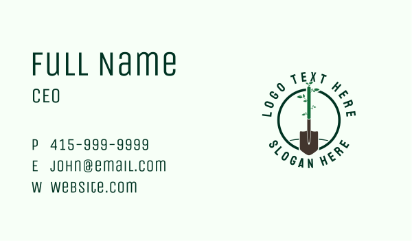 Gardening Plant Shovel Business Card Design Image Preview