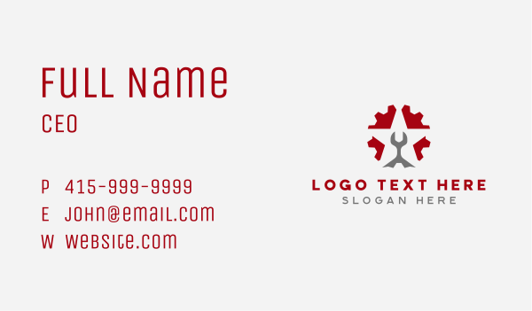 Mechanic Gear Wrench Business Card Design Image Preview