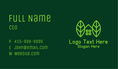 Eco House Leaf Business Card Image Preview