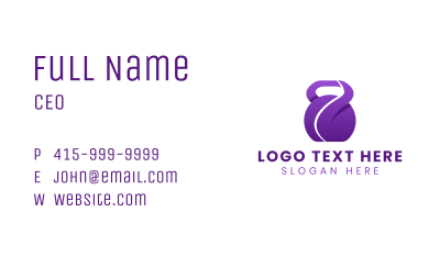 Purple Fitness Kettlebell Business Card Image Preview
