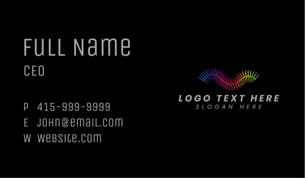 Abstract Rainbow Wave Business Card Design Image Preview