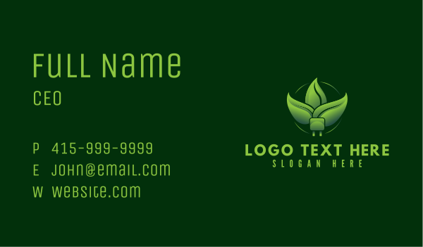 Sustainable Leaf Energy Business Card Design Image Preview
