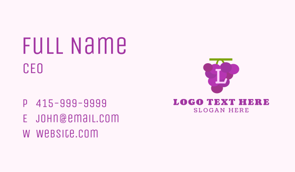 Fruit Grape Lettermark Business Card Design Image Preview