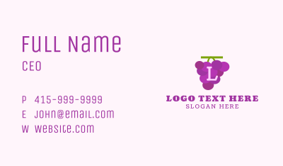 Fruit Grape Lettermark Business Card Image Preview