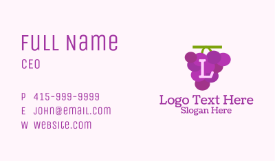 Fruit Grape Lettermark Business Card
