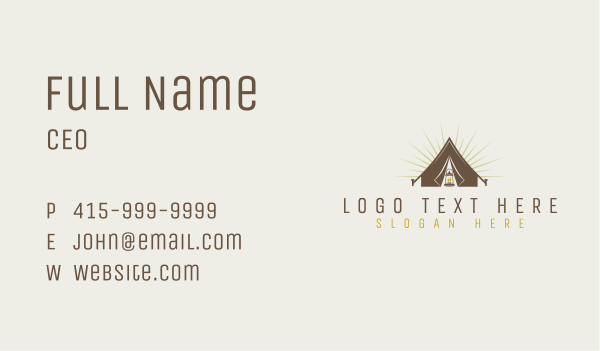 Outdoor Camping Tent Business Card Design Image Preview