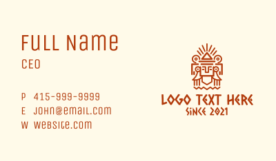 Mayan Pyramid Statue Business Card Image Preview