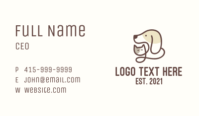 Animal Veterinary Monoline  Business Card Image Preview