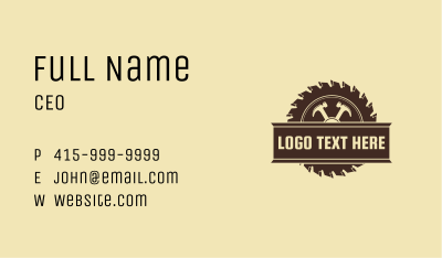 Hammer Circular Saw Carpentry Business Card Image Preview