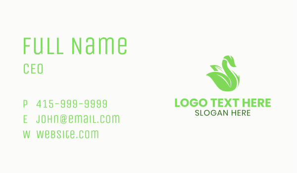 Abstract Swan Leaf Business Card Design Image Preview