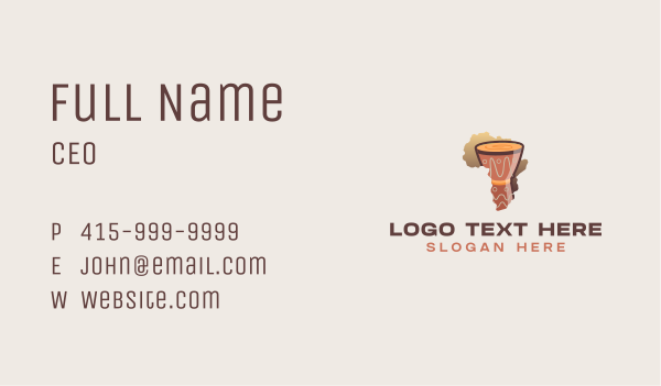 Africa Djembe Drum Business Card Design Image Preview