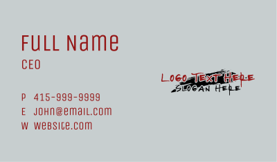 Horror Brush Wordmark Business Card Image Preview