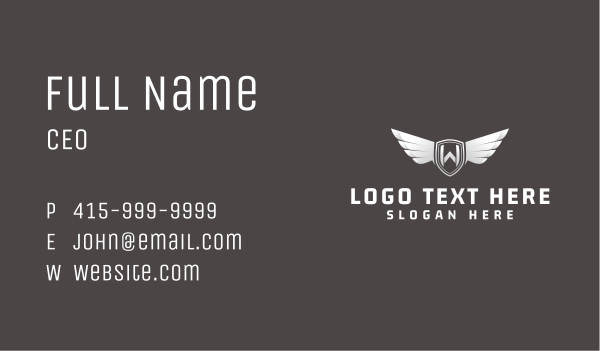 Automotive Silver Wing Letter W Business Card Design Image Preview